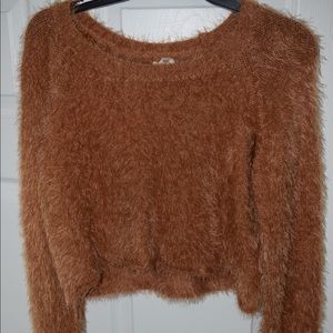 Billabong Boho Fuzzy Orange Cropped Sweater